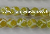 CAG6371 15 inches 10mm faceted round tibetan agate gemstone beads