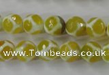 CAG6372 15 inches 12mm faceted round tibetan agate gemstone beads