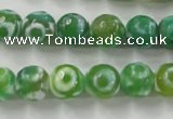 CAG6391 15 inches 8mm faceted round tibetan agate gemstone beads