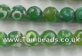 CAG6392 15 inches 10mm faceted round tibetan agate gemstone beads