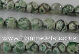 CAG6411 15 inches 12mm faceted round tibetan agate gemstone beads