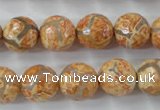 CAG6419 15 inches 10mm faceted round tibetan agate gemstone beads