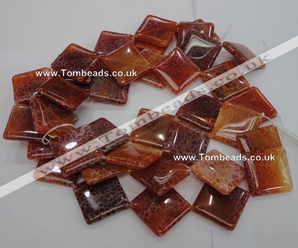 CAG647 15.5 inches 30*30mm rhombic natural fire agate beads