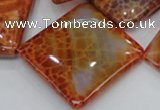 CAG648 15.5 inches 40*40mm rhombic natural fire agate beads