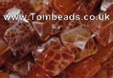 CAG650 15.5 inches 12*12mm faceted square natural fire agate beads