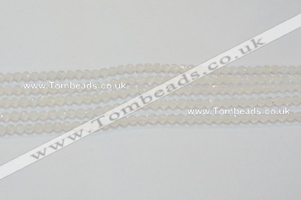 CAG6510 15.5 inches 4mm faceted round Brazilian white agate beads