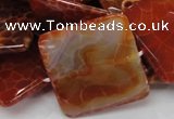 CAG653 15.5 inches 40*40mm faceted square natural fire agate beads