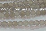 CAG6535 15.5 inches 4mm faceted round Brazilian grey agate beads