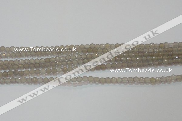 CAG6535 15.5 inches 4mm faceted round Brazilian grey agate beads