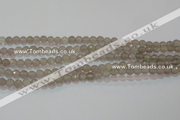 CAG6536 15.5 inches 6mm faceted round Brazilian grey agate beads