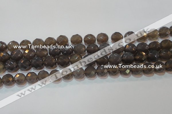 CAG6538 15.5 inches 14mm faceted round Brazilian grey agate beads