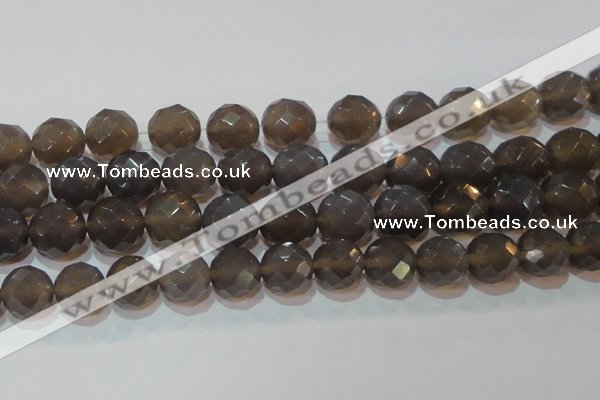 CAG6540 15.5 inches 18mm faceted round Brazilian grey agate beads