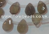 CAG6546 Top-drilled 10*14mm briolette Brazilian grey agate beads