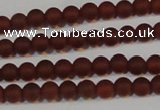 CAG6550 15.5 inches 4mm round matte red agate beads wholesale