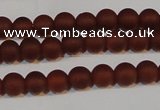 CAG6551 15.5 inches 5mm round matte red agate beads wholesale