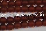 CAG6552 15.5 inches 6mm round matte red agate beads wholesale