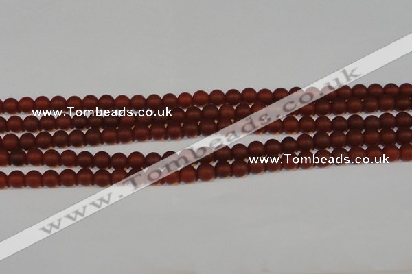 CAG6552 15.5 inches 6mm round matte red agate beads wholesale