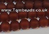 CAG6553 15.5 inches 7mm round matte red agate beads wholesale