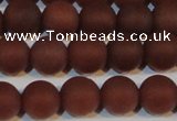 CAG6554 15.5 inches 8mm round matte red agate beads wholesale