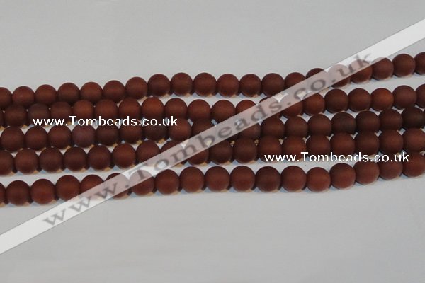 CAG6554 15.5 inches 8mm round matte red agate beads wholesale