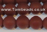 CAG6556 15.5 inches 12mm round matte red agate beads wholesale