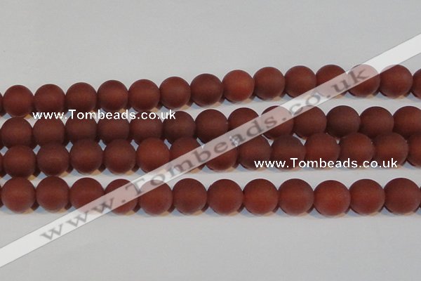 CAG6558 15.5 inches 16mm round matte red agate beads wholesale