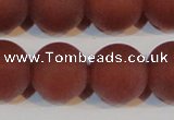 CAG6560 15.5 inches 20mm round matte red agate beads wholesale