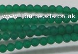 CAG6565 15.5 inches 3mm round matte green agate beads wholesale