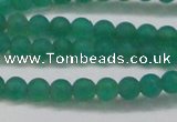 CAG6566 15.5 inches 4mm round matte green agate beads wholesale