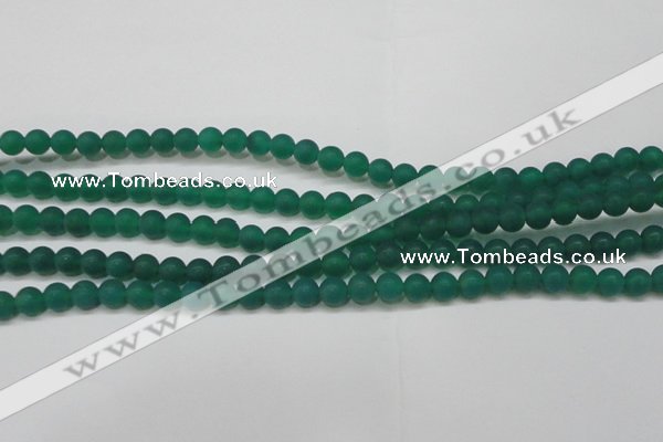 CAG6567 15.5 inches 6mm round matte green agate beads wholesale