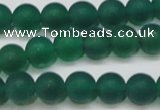 CAG6568 15.5 inches 7mm round matte green agate beads wholesale