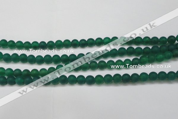 CAG6568 15.5 inches 7mm round matte green agate beads wholesale