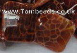 CAG657 15.5 inches 25*25mm faceted rhombic natural fire agate beads