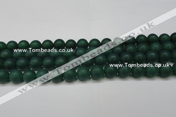 CAG6571 15.5 inches 12mm round matte green agate beads wholesale