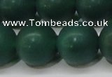 CAG6572 15.5 inches 14mm round matte green agate beads wholesale