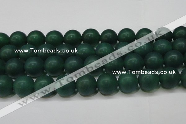 CAG6575 15.5 inches 20mm round matte green agate beads wholesale