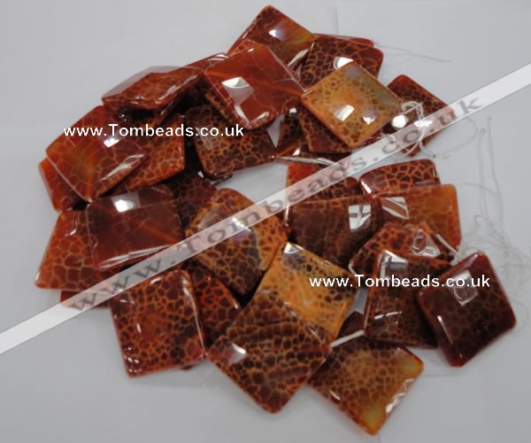 CAG659 15.5 inches 40*40mm faceted rhombic natural fire agate beads