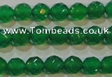 CAG6611 15.5 inches 4mm faceted round green agate gemstone beads