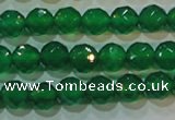 CAG6612 15.5 inches 6mm faceted round green agate gemstone beads