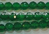 CAG6613 15.5 inches 8mm faceted round green agate gemstone beads