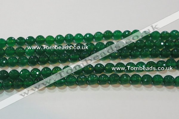 CAG6614 15.5 inches 10mm faceted round green agate gemstone beads