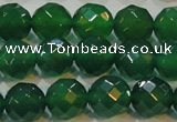 CAG6615 15.5 inches 12mm faceted round green agate gemstone beads