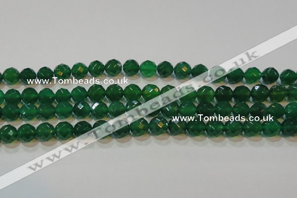 CAG6615 15.5 inches 12mm faceted round green agate gemstone beads