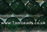 CAG6617 15.5 inches 16mm faceted round green agate gemstone beads