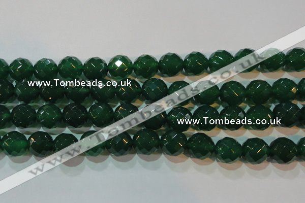 CAG6617 15.5 inches 16mm faceted round green agate gemstone beads