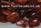 CAG662 15.5 inches 13*18mm faceted rectangle natural fire agate beads