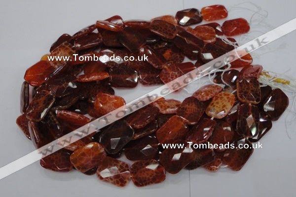 CAG662 15.5 inches 13*18mm faceted rectangle natural fire agate beads
