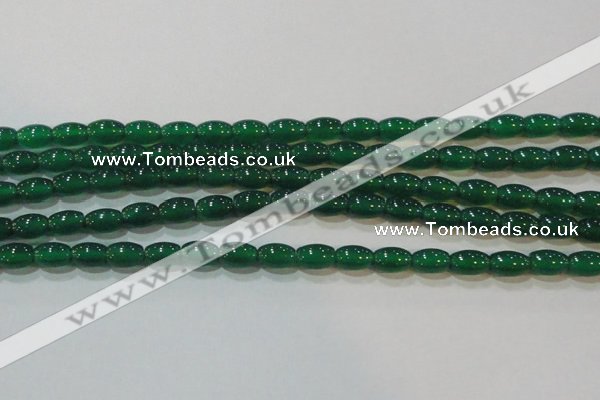 CAG6622 15.5 inches 6*9mm rice green agate gemstone beads