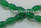 CAG6623 15.5 inches 8*12mm rice green agate gemstone beads