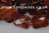 CAG663 15.5 inches 15*20mm faceted rectangle natural fire agate beads